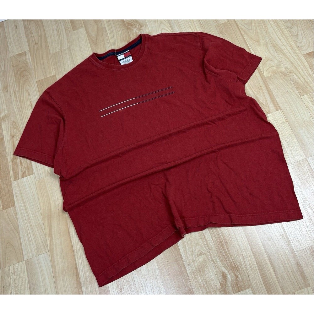 Vintage Y2K Tommy Hilfiger Graphic T-Shirt / Red / Size Large
